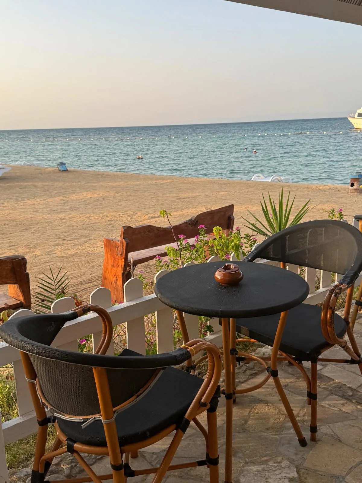 Beachfront dining at DaVinci Beach Hurghada