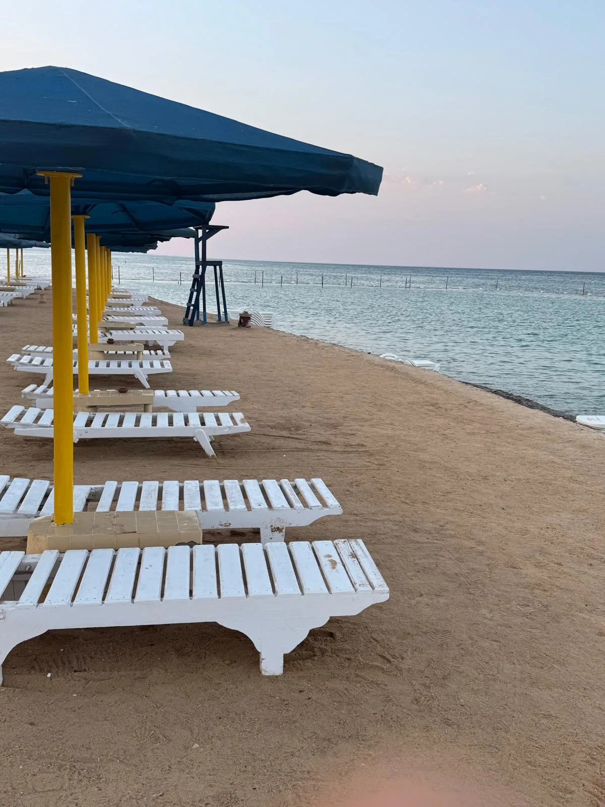 Private beach loungers at DaVinci Beach Hurghada